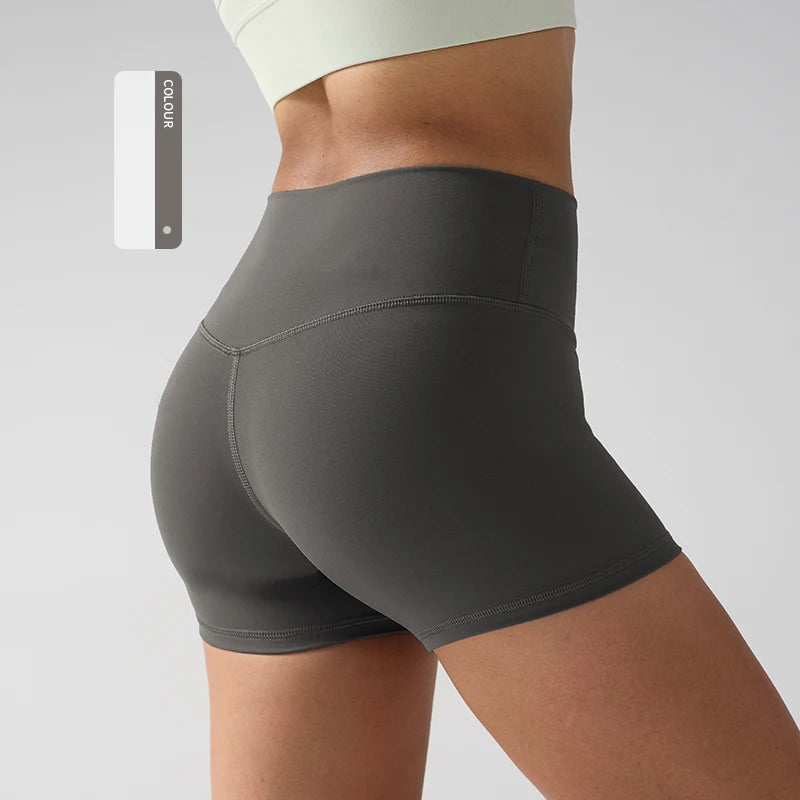 Solid Color Women Fitness Sport Yoga Short  Running Cycling Women's Leggings Quick Dry Breathable High-Waisted Yoga Shorts