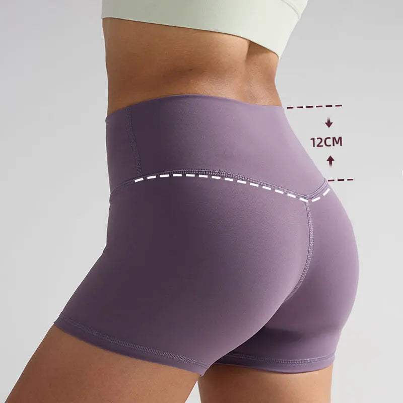 Solid Color Women Fitness Sport Yoga Short  Running Cycling Women's Leggings Quick Dry Breathable High-Waisted Yoga Shorts
