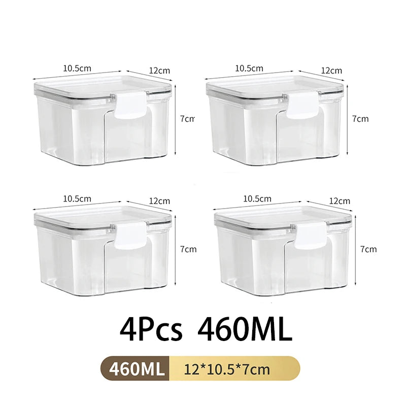 1-5PCS Sealed Jars Large Capacity Waterproof Transparent Scene Kitchen Candy Dried Grain Storage With Lid Fridge Storage Tank