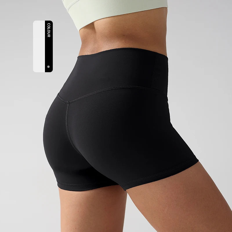 Solid Color Women Fitness Sport Yoga Short  Running Cycling Women's Leggings Quick Dry Breathable High-Waisted Yoga Shorts