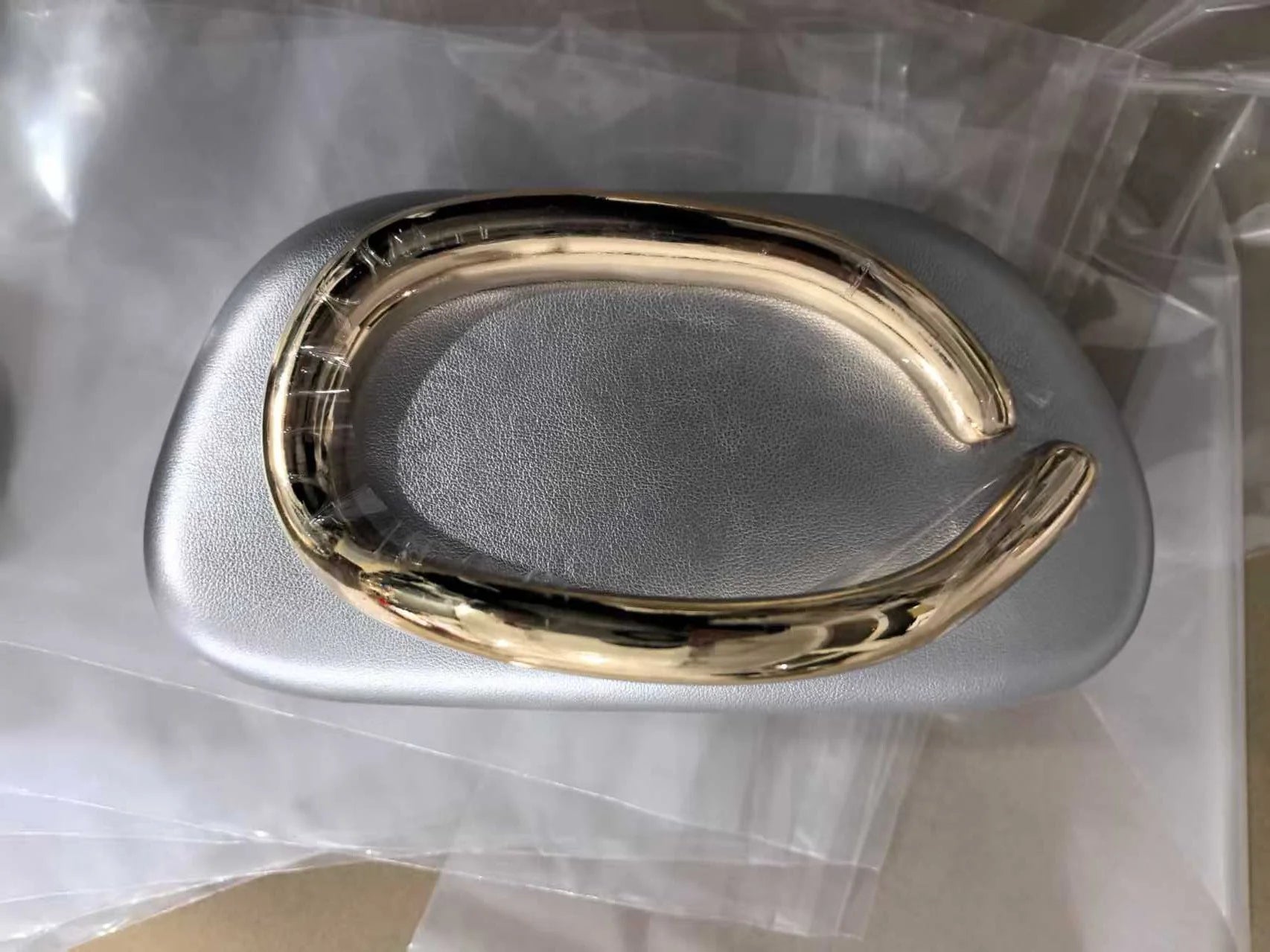 Jo Gold Metal Closure Box Clutch Bag Women