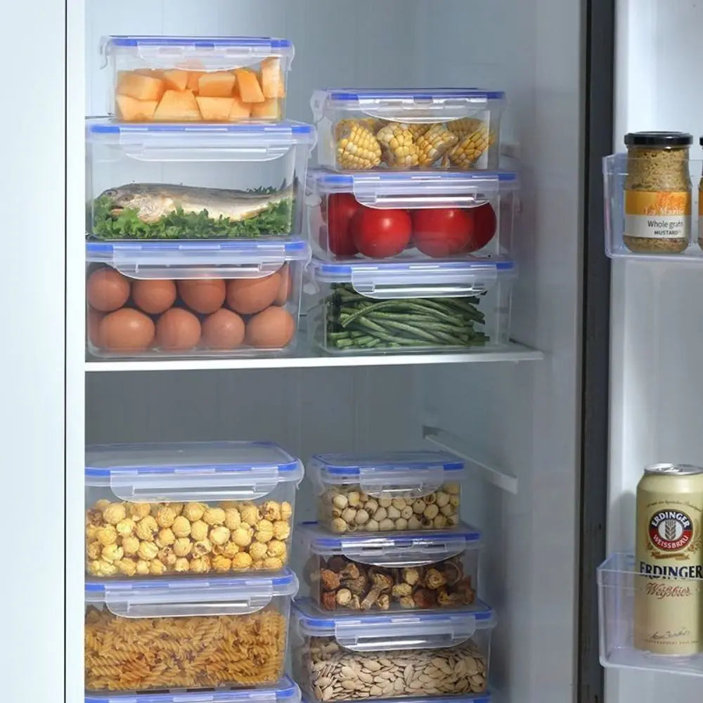Refrigerator Preservation Box, Double-Layer, Large Capacity, Sealed Box, Vegetable and Fruit, Food Grade, Drain
