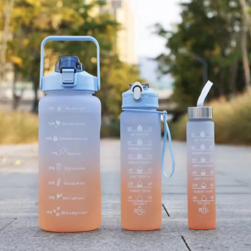 300ml/750ml/2L Water Bottle Motivational Sport Water Bottle Leakproof Bottles Drinking Outdoor Travel Gym Fitness Jugs