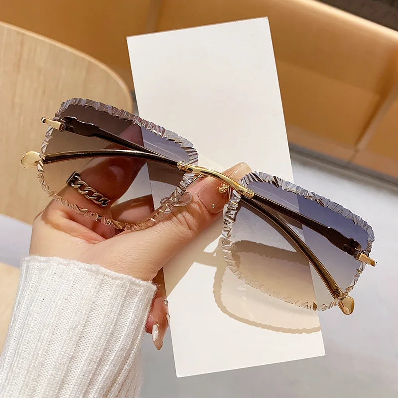 Jo Elegant Unisex Rimless Gradient Shades