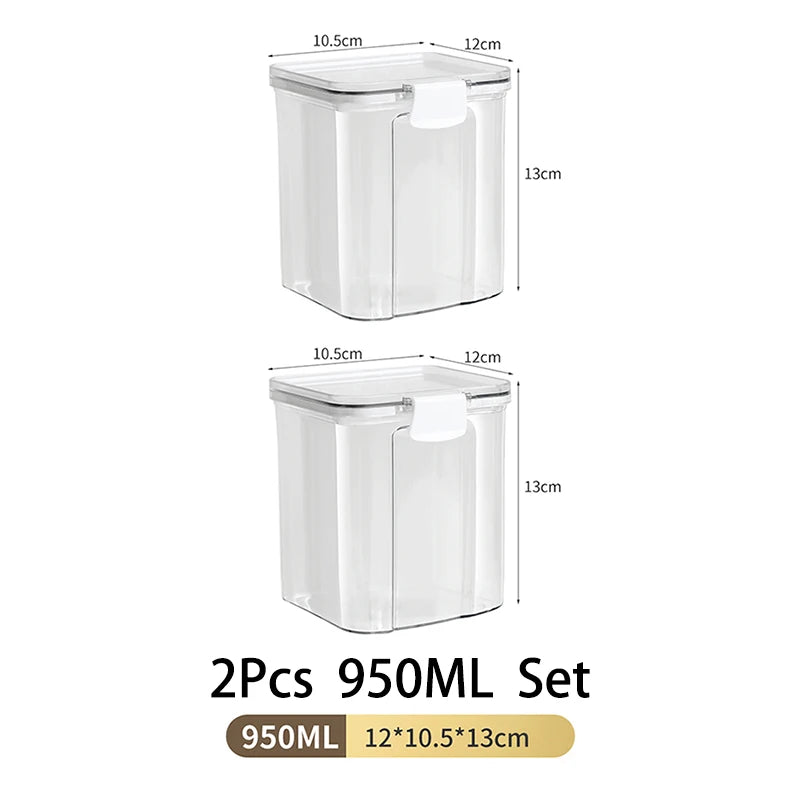 1-5PCS Sealed Jars Large Capacity Waterproof Transparent Scene Kitchen Candy Dried Grain Storage With Lid Fridge Storage Tank