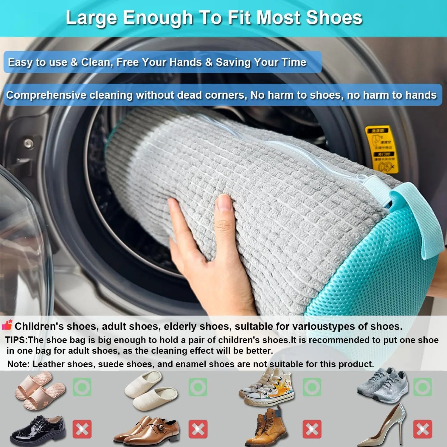 Jo Durable 360° Mesh Shoe Laundry Bag for Sneakers gray color