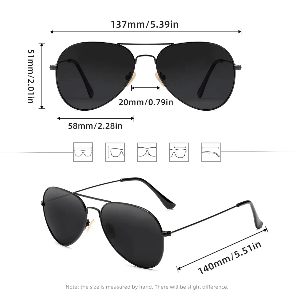 Jo Classic Unisex Polarized Pilot Sunglasses with UV400 Protection