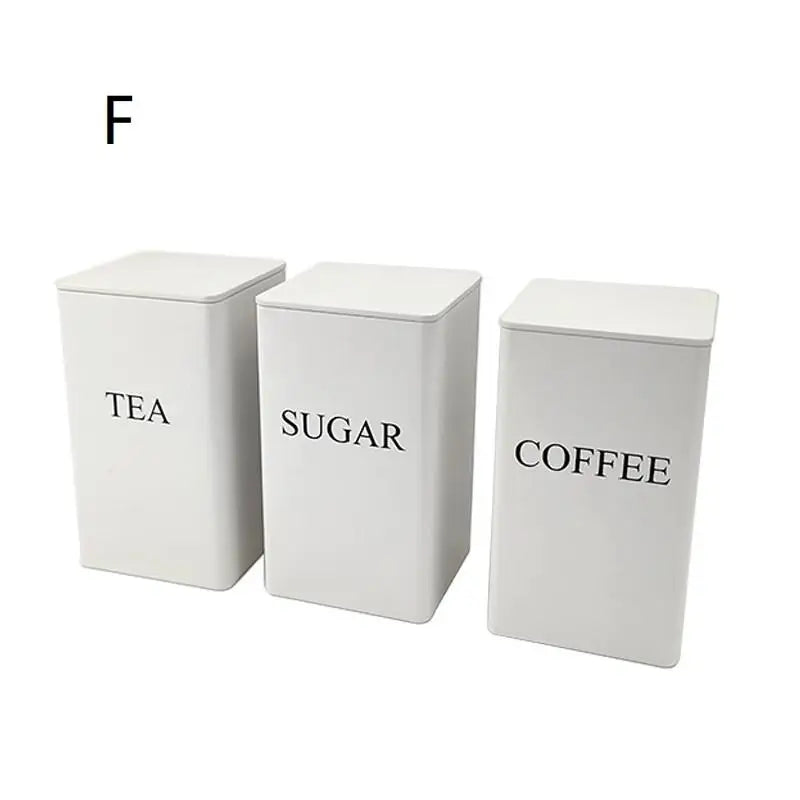 3Pcs 1L Coffee Bean Storage Canisters Tea Sugar Vacuum Sealed Jars Iron Canisters Heat Kitchen Cream Can Airtight Lid