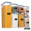 Kitchen 7pcs Food Containers Set BPA Free Plastic Airtight Storage Box With 10stickers and Pen