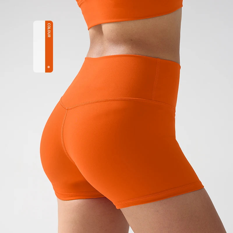 Solid Color Women Fitness Sport Yoga Short  Running Cycling Women's Leggings Quick Dry Breathable High-Waisted Yoga Shorts