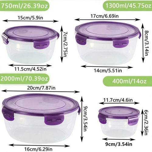 8pcs/set (4 Containers+4 Sealed Lids)
