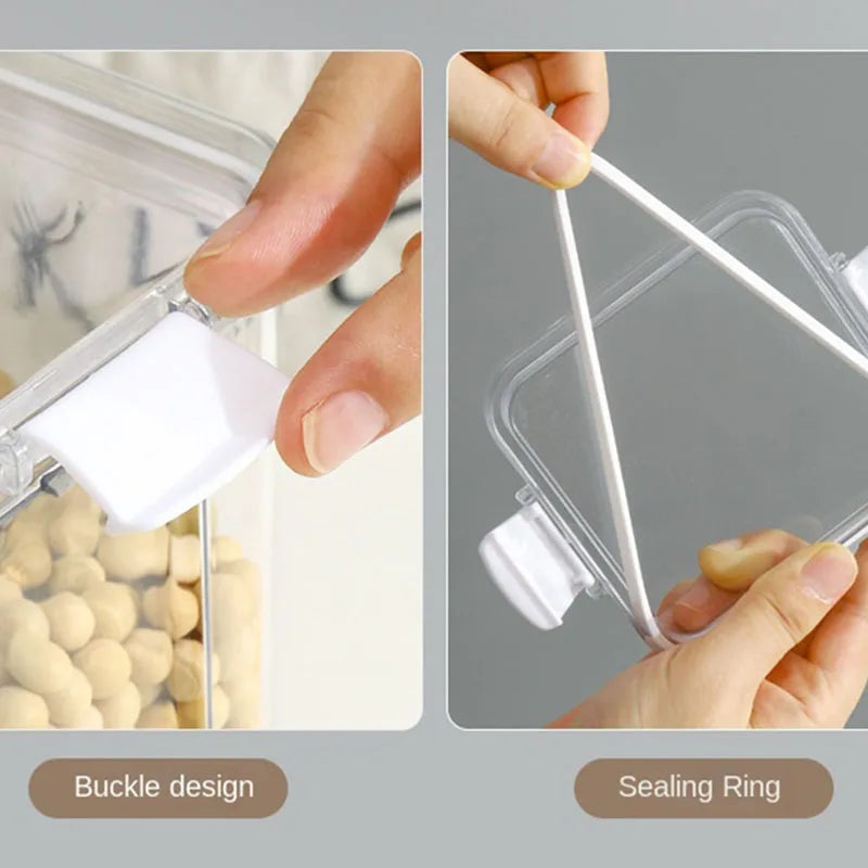 1-5PCS Sealed Jars Large Capacity Waterproof Transparent Scene Kitchen Candy Dried Grain Storage With Lid Fridge Storage Tank