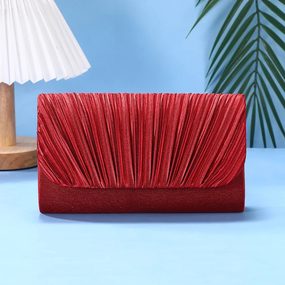 Jo Modern Chic Fold-Over Evening Bag with Crossbody Chain