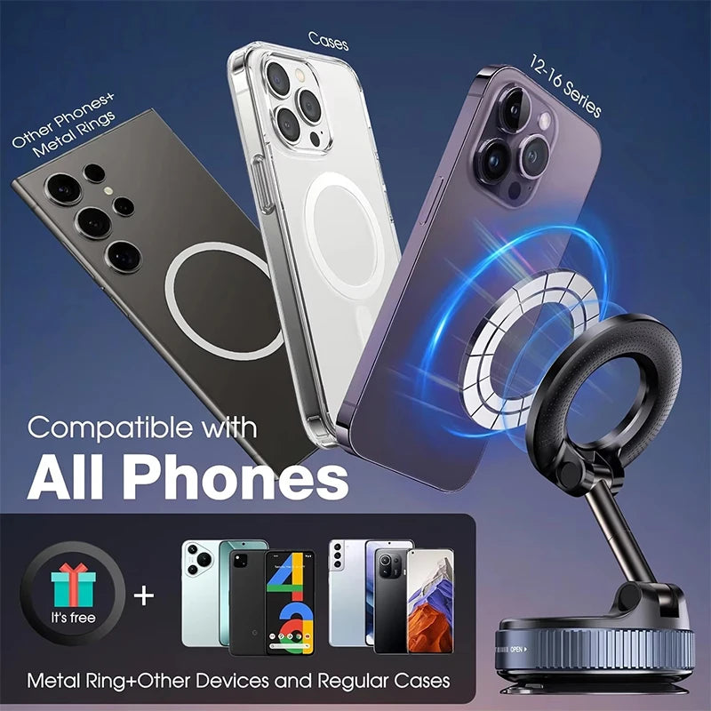 Round Folding Magnetic Car Holder 360 Degree Rotatable