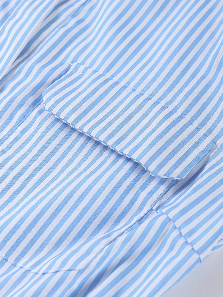 Jo Riviera Blue Striped Shirt Dress