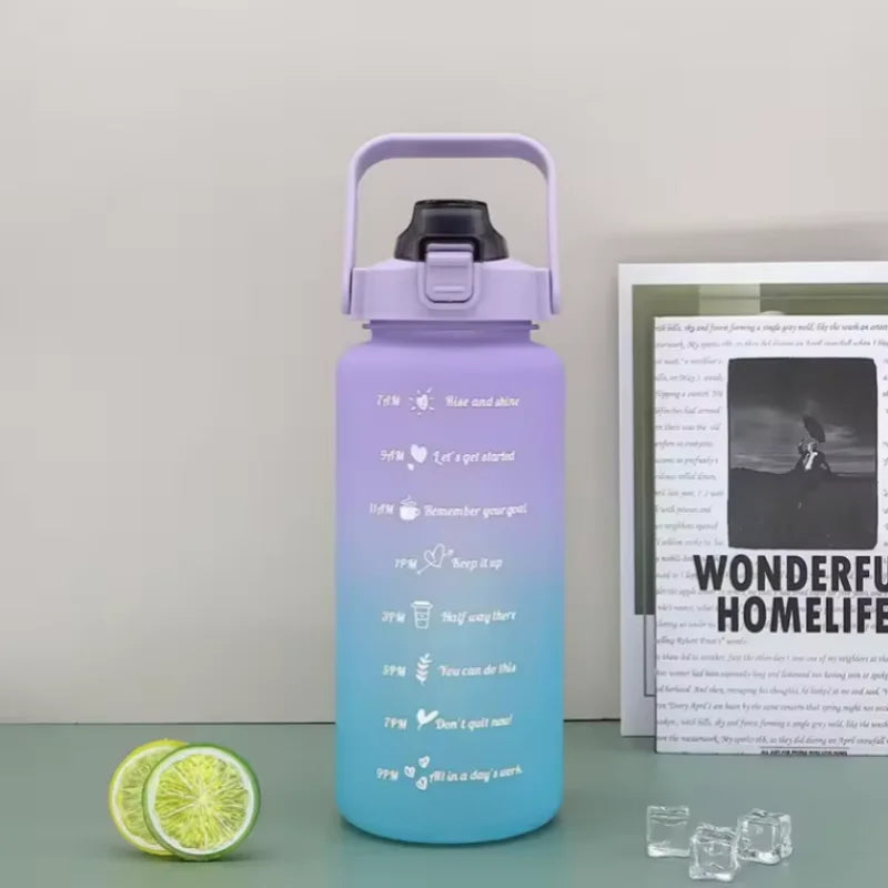 300ml/750ml/2L Water Bottle Motivational Sport Water Bottle Leakproof Bottles Drinking Outdoor Travel Gym Fitness Jugs