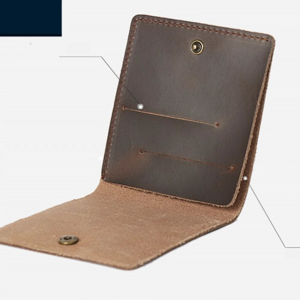 1 PC Retro Minimalist Bifold Leather Card Wallet for Men and Women Wrap Credit Card Holder Porte Carte Wallet Purse Coin Purse