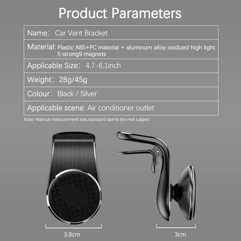 Magnetic Car Phone Holder Air Vent Mount Smartphone Clip 360 Rotation