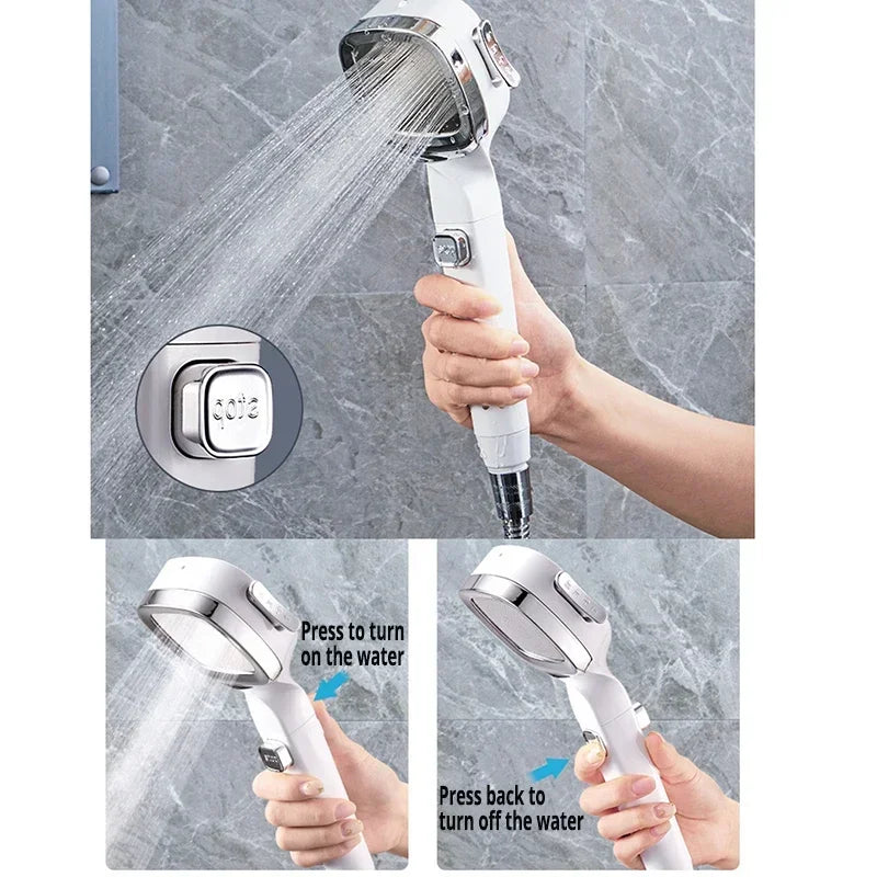 Pristine Pressure-Boost Handheld Shower
