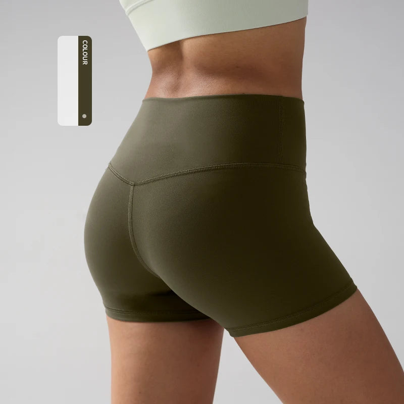 Solid Color Women Fitness Sport Yoga Short  Running Cycling Women's Leggings Quick Dry Breathable High-Waisted Yoga Shorts