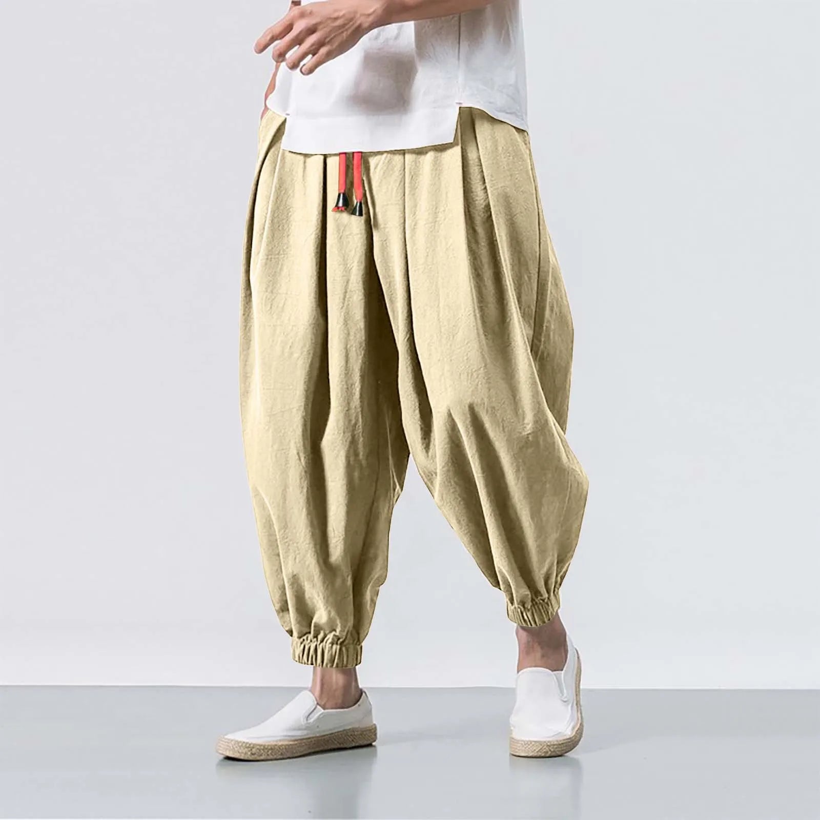 Jo Casual Loose-Fit Linen Harem Pants