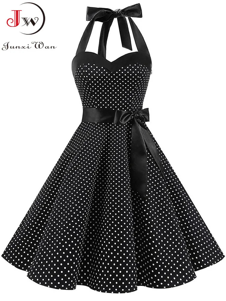 Jo Vintage Polka Dot Rockabilly Party Dress