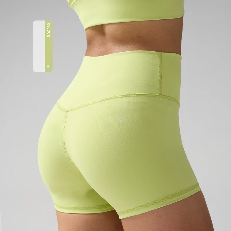 Solid Color Women Fitness Sport Yoga Short  Running Cycling Women's Leggings Quick Dry Breathable High-Waisted Yoga Shorts