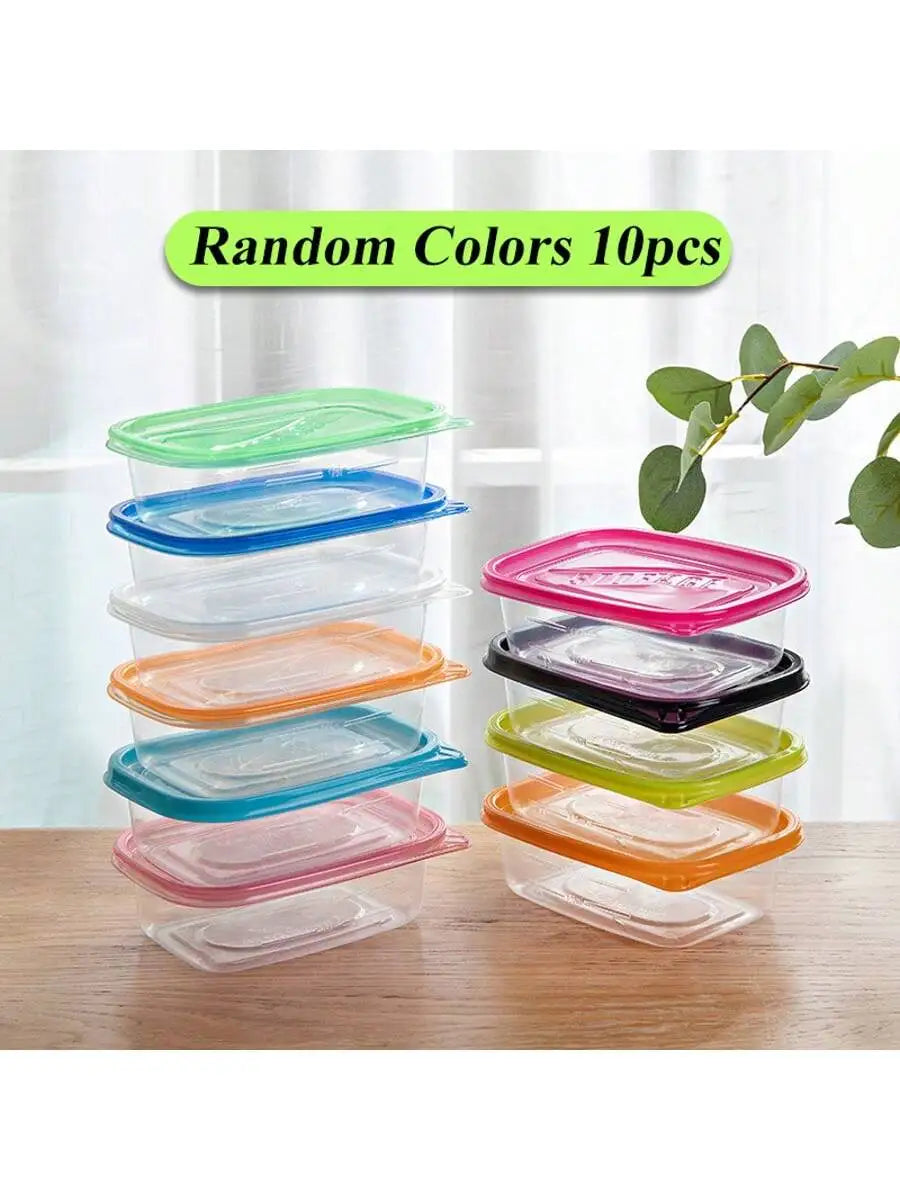 Stackable & Reusable Transparent Rectangular Food Storage Containers with Lids - Microwave, Refrigerator, and Freezer Safe