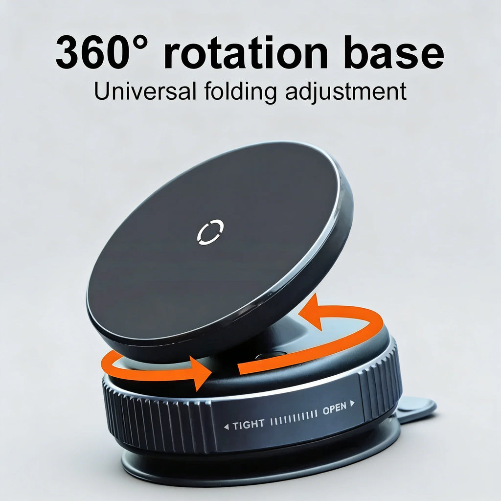 Magnetic Suction Phone Mount 360° Adjustable Vacuum Foldable Phone Holder