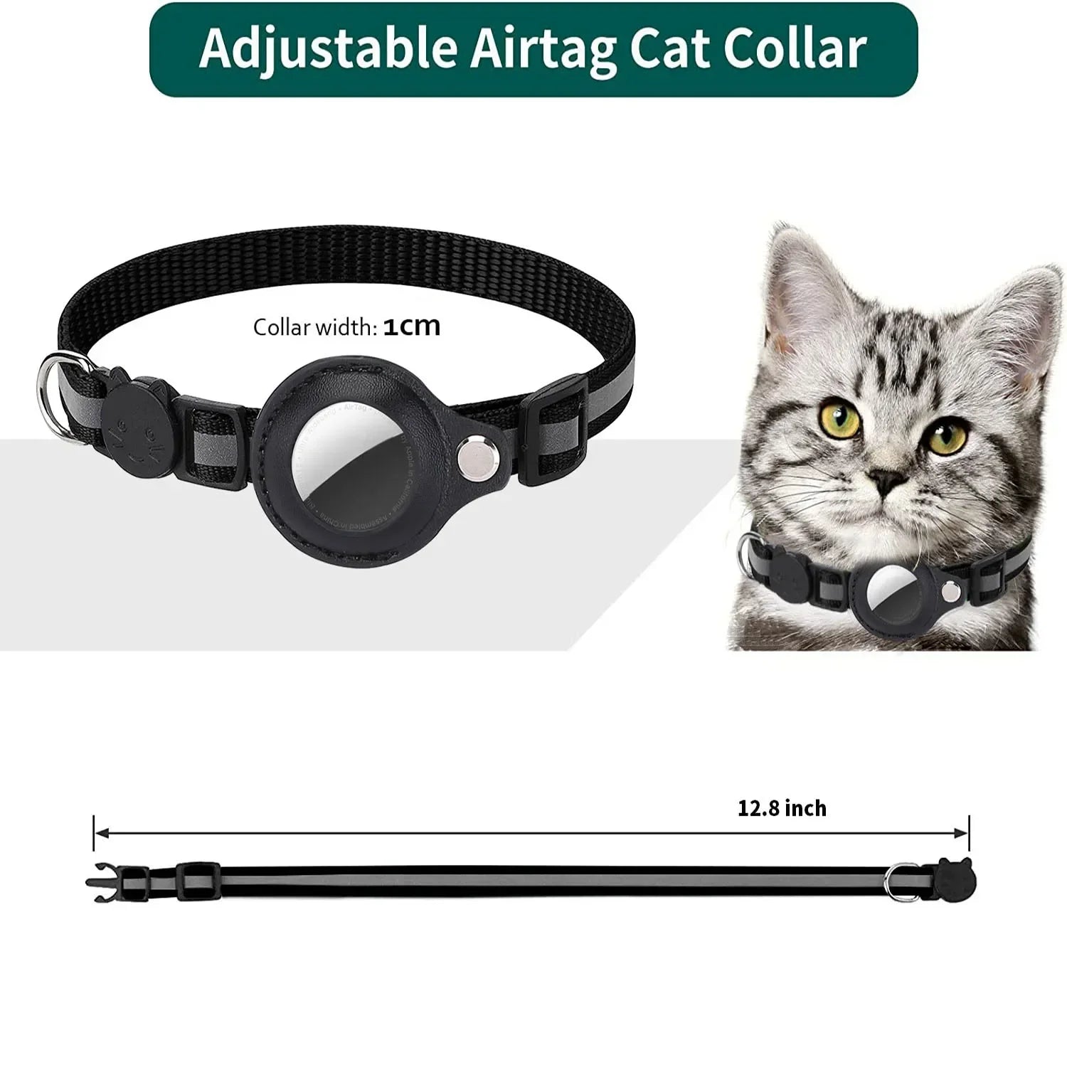 Jo Safeguard Reflective AirTag Cat Collar