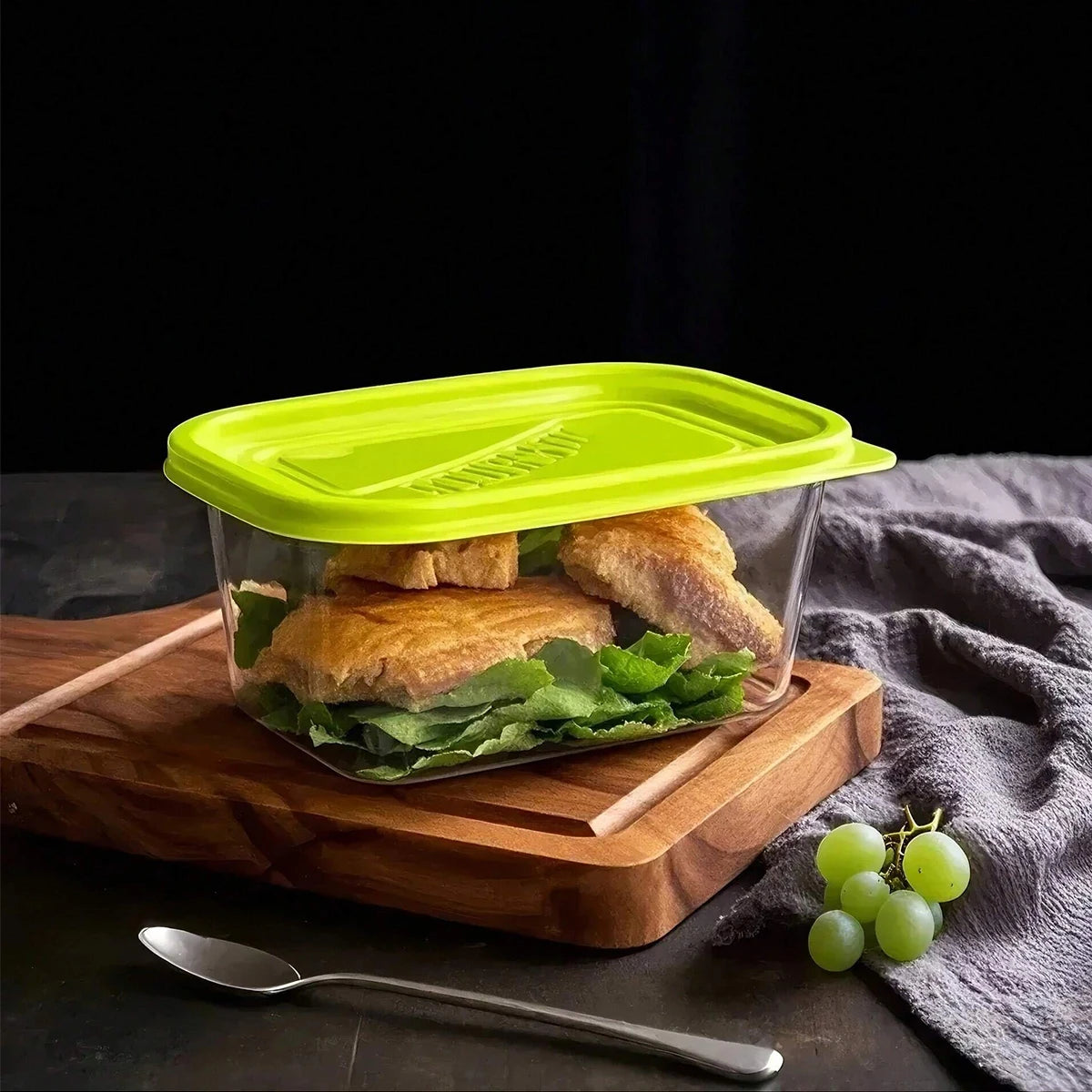 Stackable & Reusable Transparent Rectangular Food Storage Containers with Lids - Microwave, Refrigerator, and Freezer Safe
