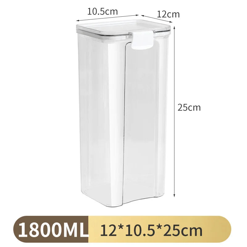1-5PCS Sealed Jars Large Capacity Waterproof Transparent Scene Kitchen Candy Dried Grain Storage With Lid Fridge Storage Tank