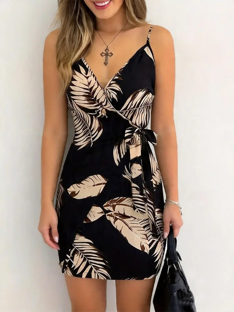Jo Summer Floral Slit Mini Dress