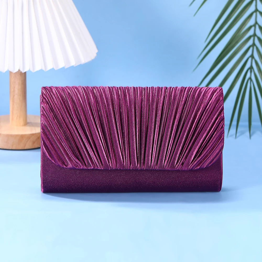 Jo Modern Chic Fold-Over Evening Bag with Crossbody Chain