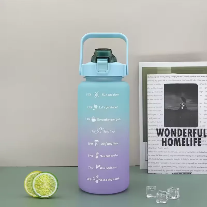300ml/750ml/2L Water Bottle Motivational Sport Water Bottle Leakproof Bottles Drinking Outdoor Travel Gym Fitness Jugs