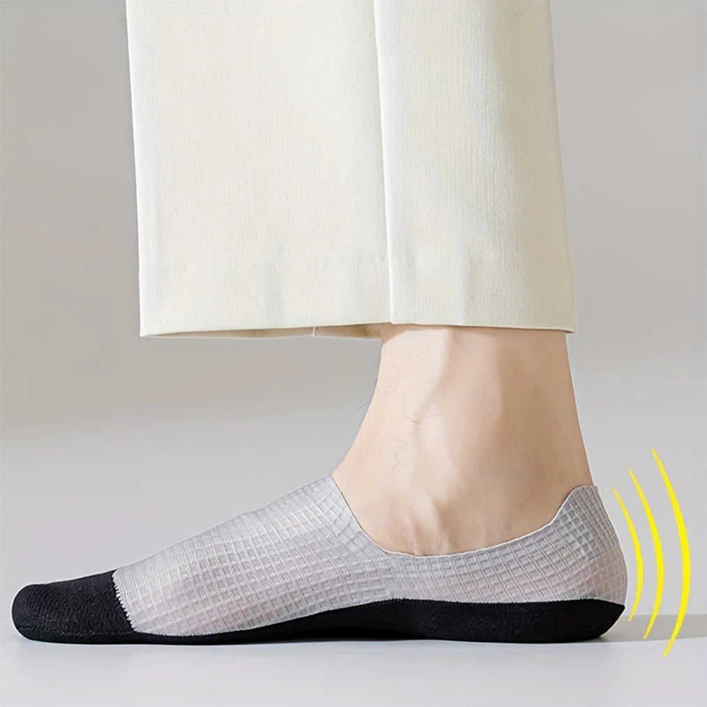 Jo Men's Breathable Waffle-Knit Invisible Boat Socks (3-Pack)