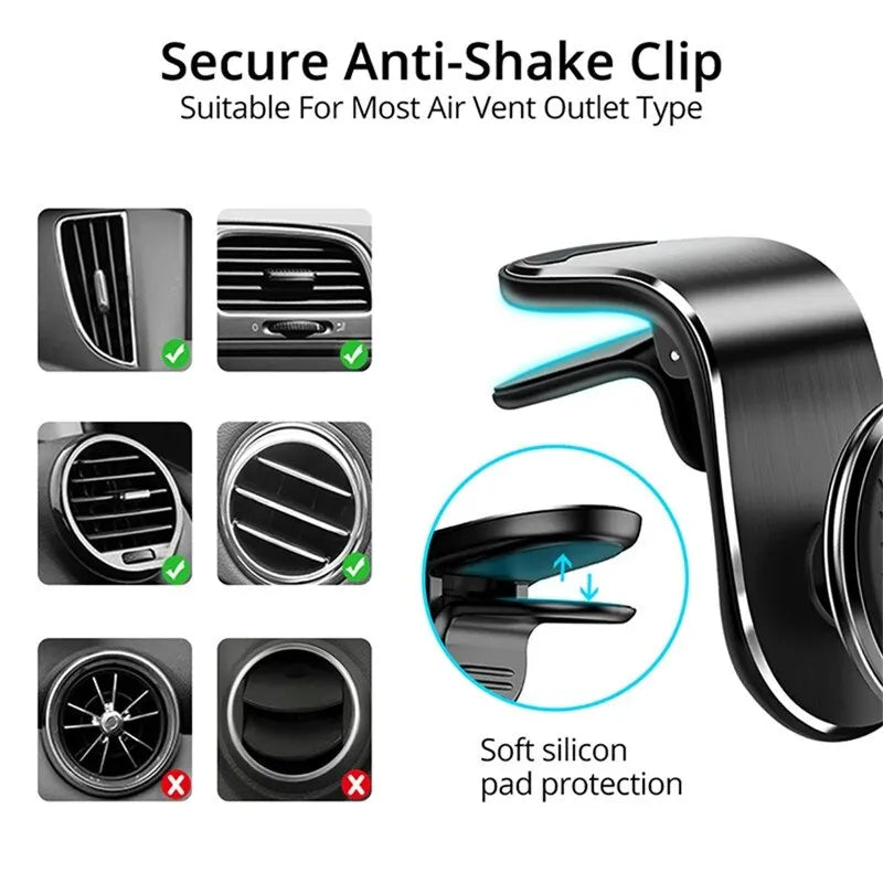 Magnetic Car Phone Holder Air Vent Mount Smartphone Clip 360 Rotation