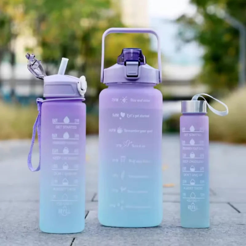 300ml/750ml/2L Water Bottle Motivational Sport Water Bottle Leakproof Bottles Drinking Outdoor Travel Gym Fitness Jugs