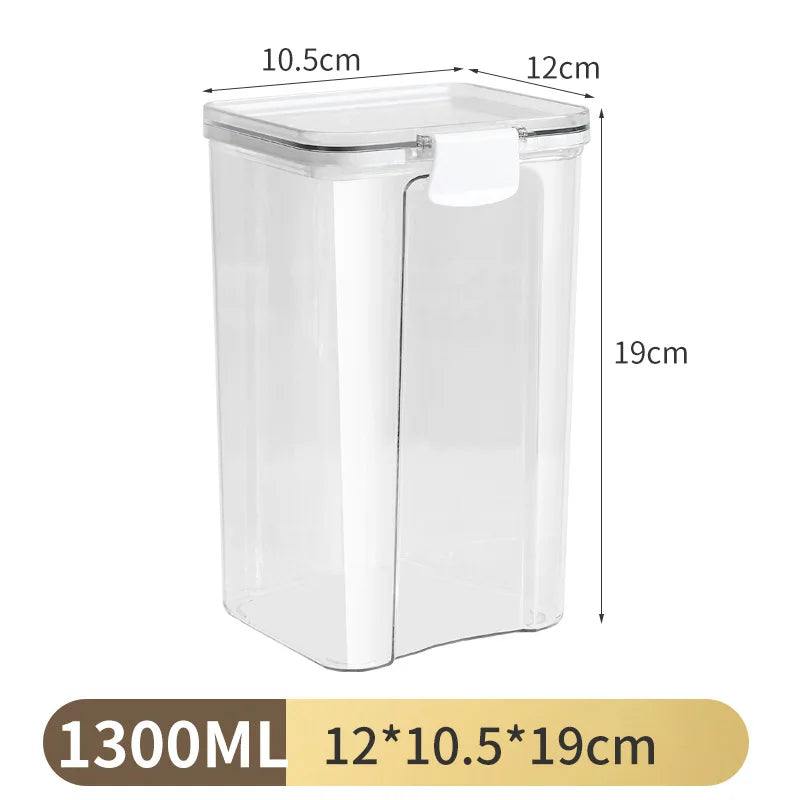 1-5PCS Sealed Jars Large Capacity Waterproof Transparent Scene Kitchen Candy Dried Grain Storage With Lid Fridge Storage Tank