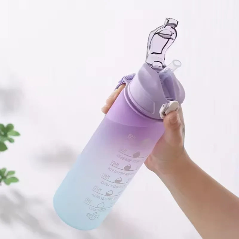 300ml/750ml/2L Water Bottle Motivational Sport Water Bottle Leakproof Bottles Drinking Outdoor Travel Gym Fitness Jugs