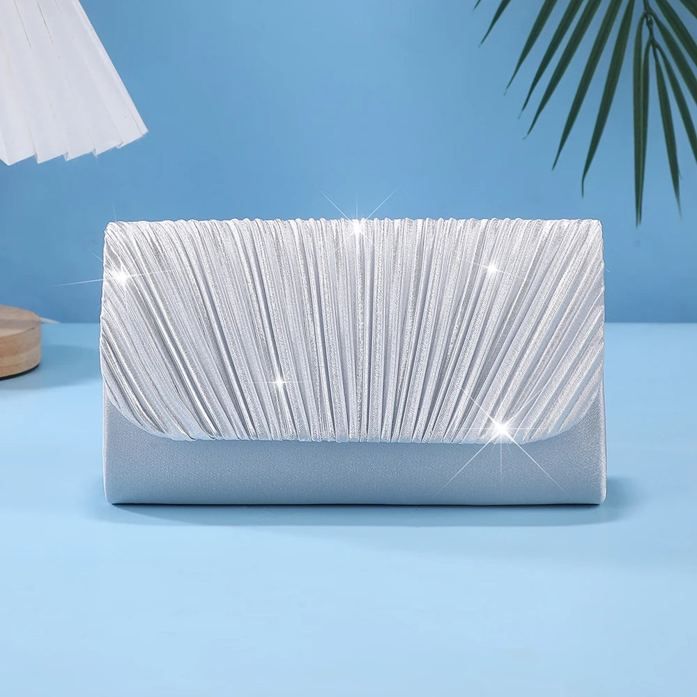 Jo Modern Chic Fold-Over Evening Bag with Crossbody Chain