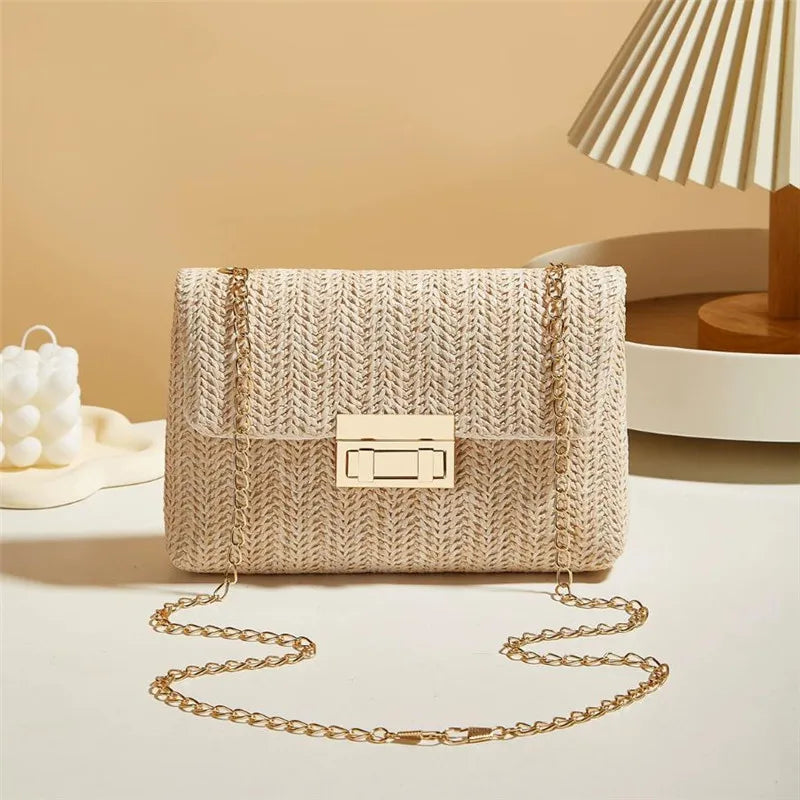 The Classic Lock-Clasp Straw Bag