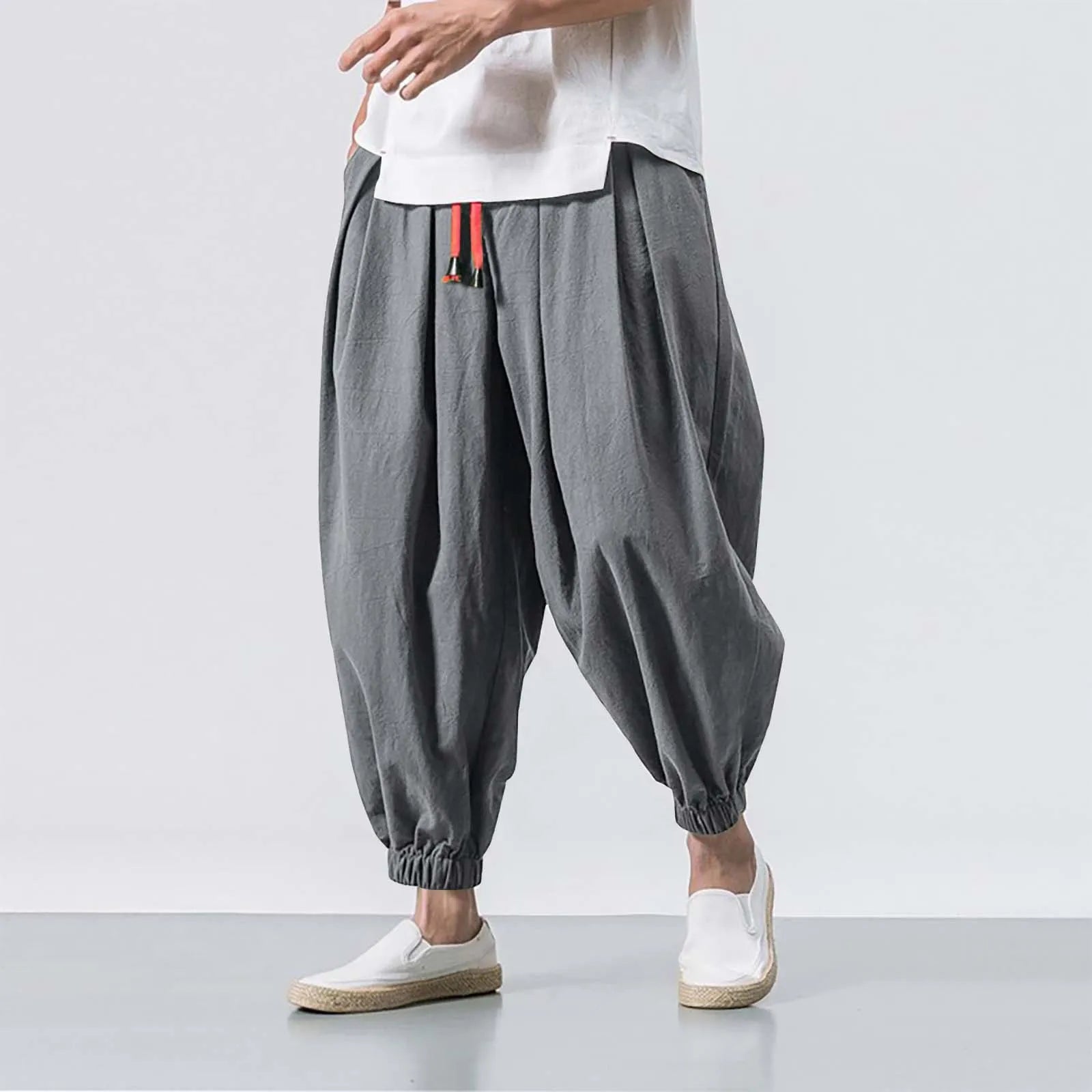 Jo Casual Loose-Fit Linen Harem Pants