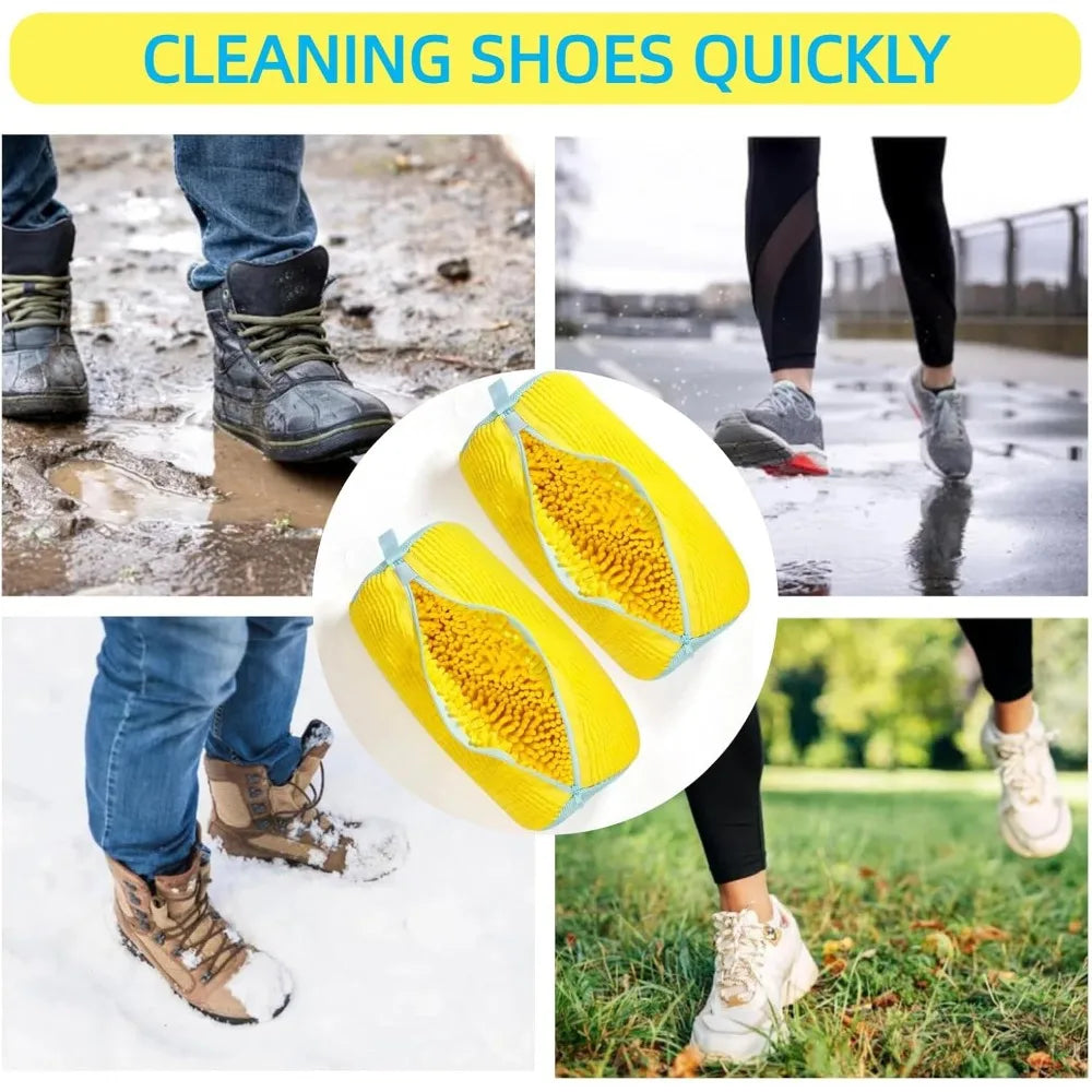 Jo Durable 360° Mesh Shoe Laundry Bag for Sneakers yellow color