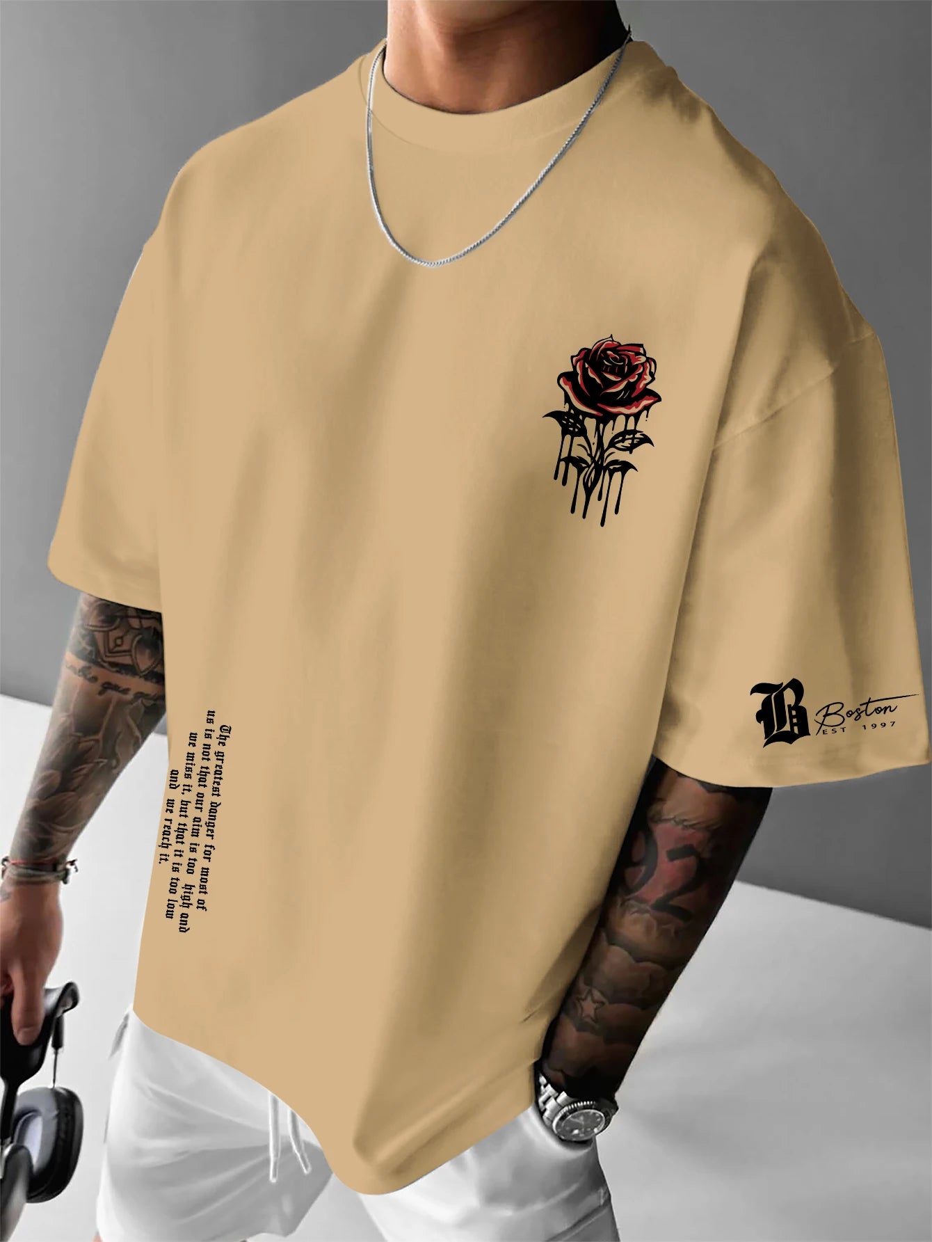 Boston Gothic Rose Oversized Tee