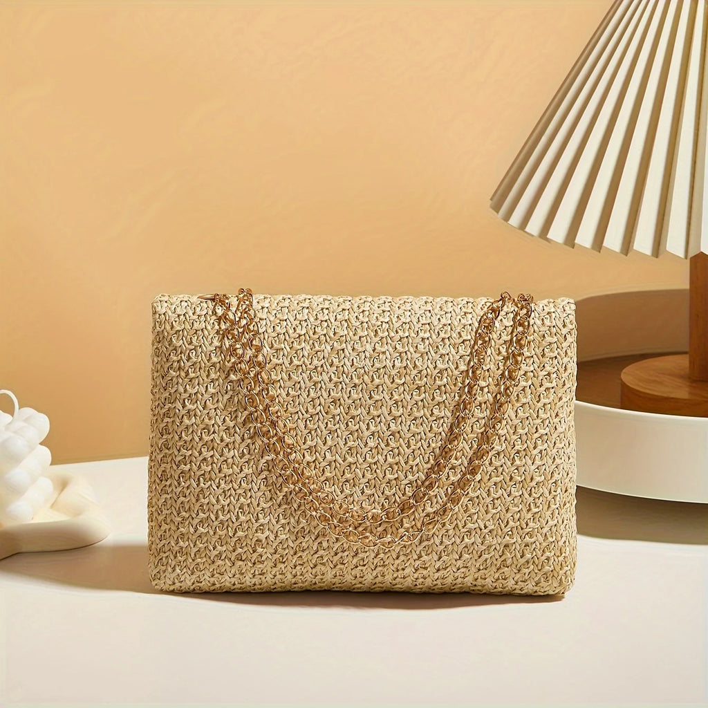 The Classic Lock-Clasp Straw Bag
