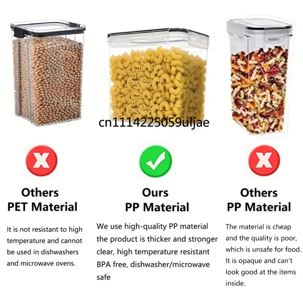 Kitchen 7pcs Food Containers Set BPA Free Plastic Airtight Storage Box With 10stickers and Pen