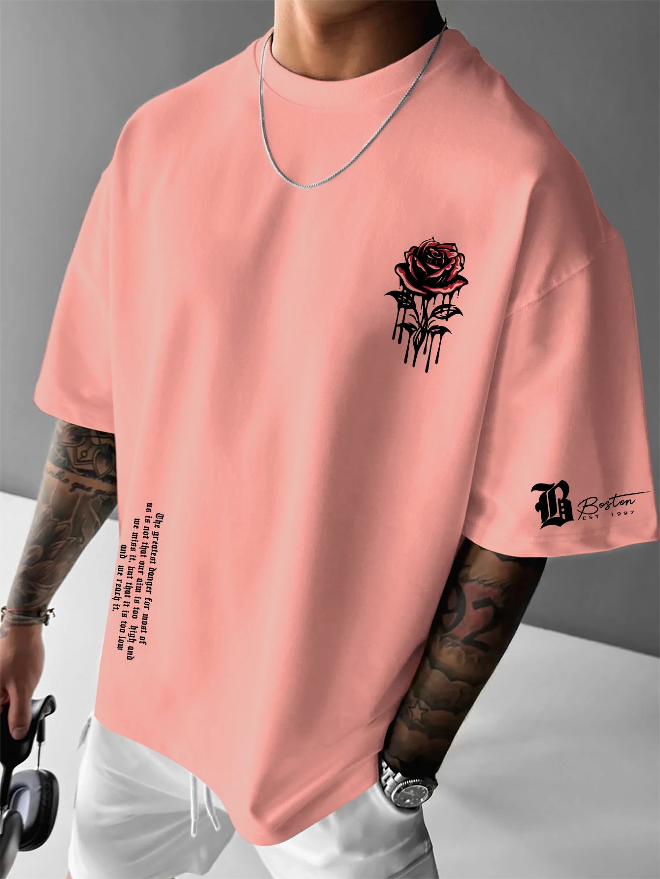 Boston Gothic Rose Oversized Tee