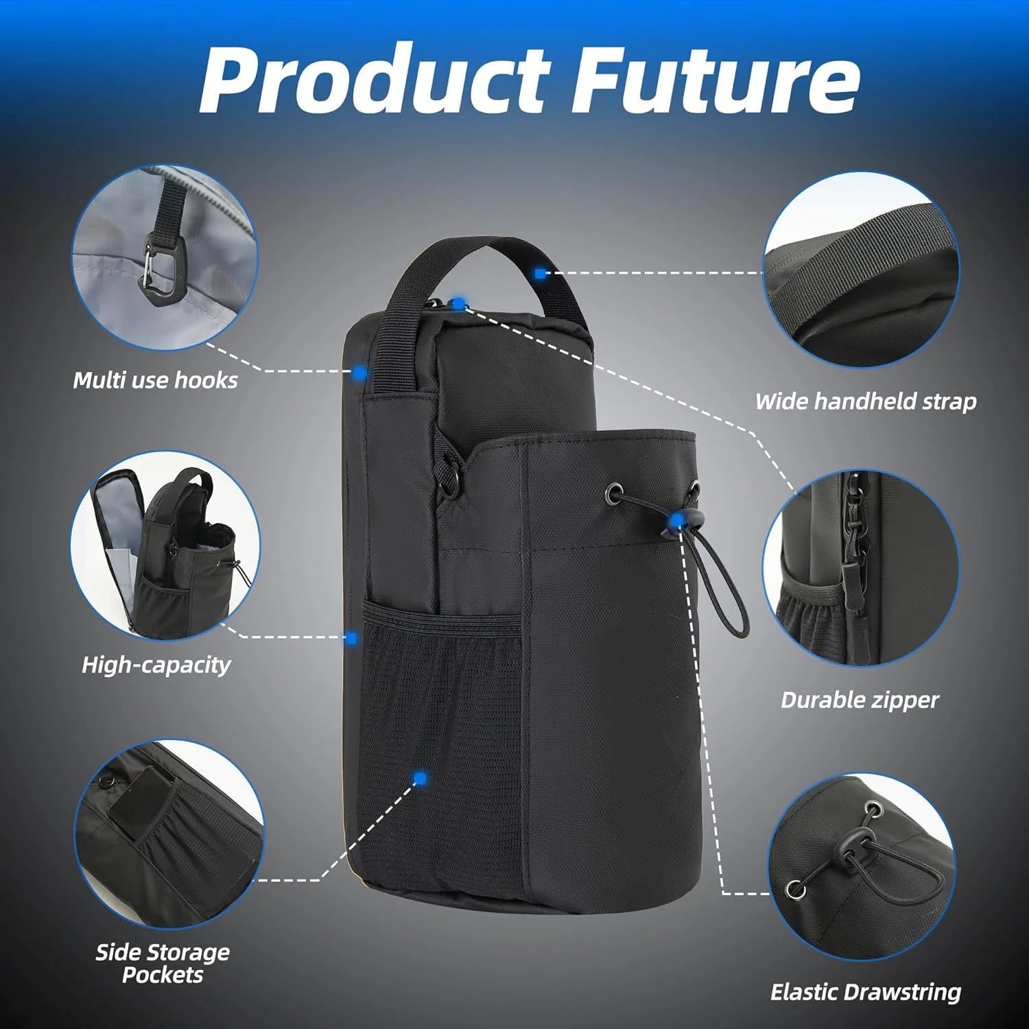 Super Strong Magnetic Gym Bag For Phone Water Bottle Portable Fitness Storage