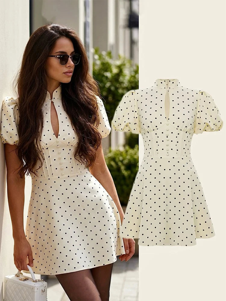 Jo Midnight Polka Dot A-Line Party Dress